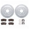 Dynamic Friction 2512-03077 - Brake Kit - Coated Drilled and Slotted Brake Rotors and 5000 Advanced Brake Pads with Hardware
