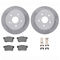 Dynamic Friction 2512-01002 - Brake Kit - Coated Drilled and Slotted Brake Rotors and 5000 Advanced Brake Pads with Hardware