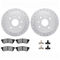Dynamic Friction 2512-01023 - Brake Kit - Coated Drilled Brake Rotors with 5000 Advanced Brake Pads includes Hardware