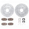 Dynamic Friction 2512-03055 - Brake Kit - Coated Drilled and Slotted Brake Rotors and 5000 Advanced Brake Pads with Hardware