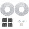Dynamic Friction 2512-02031 - Brake Kit - Coated Drilled Brake Rotors with 5000 Advanced Brake Pads includes Hardware