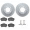 Dynamic Friction 2512-02042 - Brake Kit - Coated Drilled Brake Rotors with 5000 Advanced Brake Pads includes Hardware