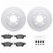 Dynamic Friction 4612-31012 - Brake Kit - Geostop Rotors and 5000 Euro Ceramic Brake Pads with Hardware