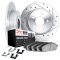 Dynamic Friction 7512-47022 - Brake Kit - Silver Zinc Coated Drilled and Slotted Rotors and 5000 Brake Pads with Hardware