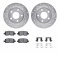 Dynamic Friction 7512-47022 - Brake Kit - Silver Zinc Coated Drilled and Slotted Rotors and 5000 Brake Pads with Hardware