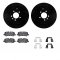 Dynamic Friction 8512-11015 - Brake Kit - Black Zinc Coated Drilled and Slotted Rotors and 5000 Brake Pads With Hardware