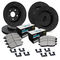 R1 Concepts Drilled and Slotted Black Disc Brake Rotor Set with Euro Ceramic Pads