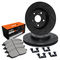 R1 Concepts Drilled and Slotted Black Disc Brake Rotor Set with Super Duty Pads