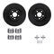 R1 Concepts Drilled and Slotted Black Disc Brake Rotor Set with Euro Ceramic Pads